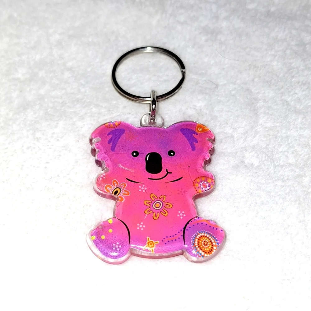 Pink koala bear keychain
